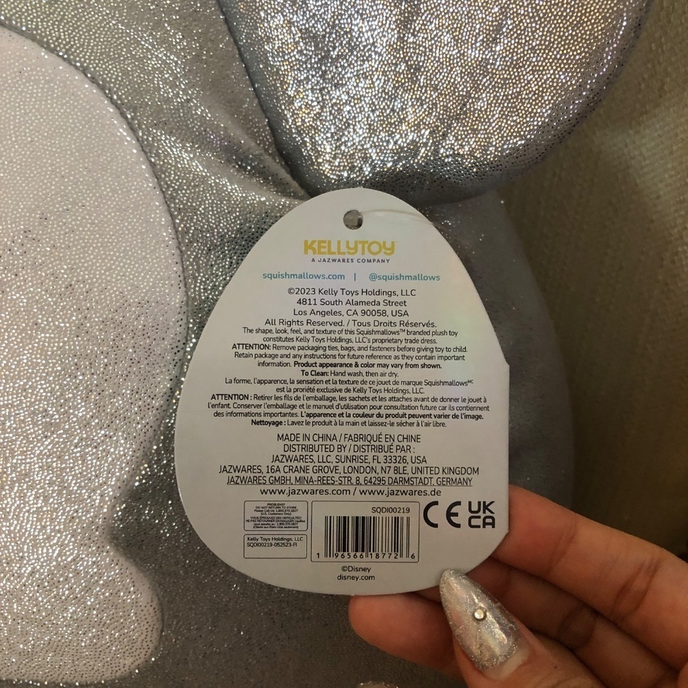 Squishmallow Disney 100 Silver Steamboat Willie Mickey Mouse 14” Plush NWT 2023 - Picture 4 of 5